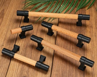 Beech Wood Cabinet Pull Handle | Modern Farmhouse Drawer  Pull，Wooden Kitchen knobs handles