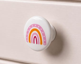 Ceramic Drawer Knobs, Unicorn Rainbow Cabinet pull knob , Girls Room Furniture Hardware