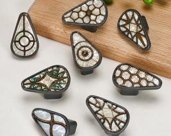 Art Deco Teardrop Cabinet Knob, DIY Dresser Drawer pulls , Handmade Kitchen  handles  hardware