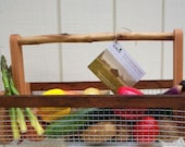 Harvesting Basket, Gardening Basket, Wood Basket, Hod, Wire Basket, Gardener Gift, Picnic Basket, Medium