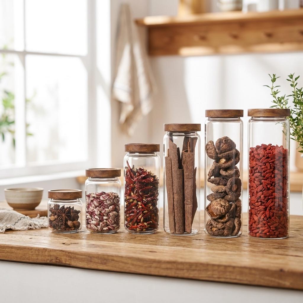 Gewürzglas mit holzdeckel
