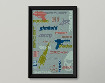 Sci-Fi Swear Words Poster: Geeky Print