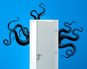 Octopus Tentacles Removable Vinyl Wall Decor |  octopus wall decal octopus art door hugger door decor nautical squid wall art