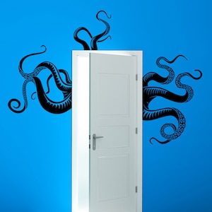 Octopus Tentacles Removable Vinyl Wall Decor |  octopus wall decal octopus art door hugger door decor nautical squid wall art