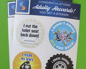 Adulting Men's Reward Stickers Series 3 | Funny Gag Gift for Him