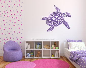 Huge Sea Turtle 4 Feet Wide Wall Decal | sea turtle wall art wall decals sea turtle decal bedroom wall art kids wall art nautical nursery