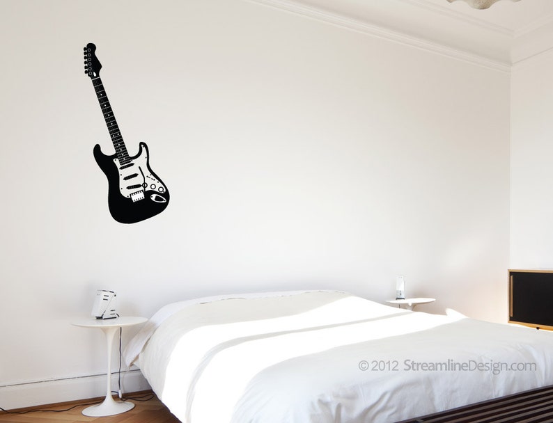 Electric Guitar Vinyl Removable Wall Decal Music Studio Etsy