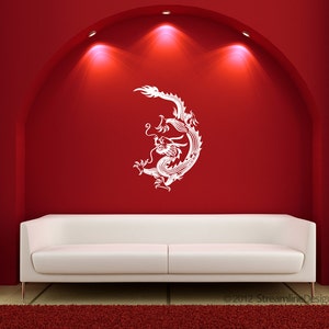Large Chinese Dragon Vinyl Wall Decal: Asian Art Sticker