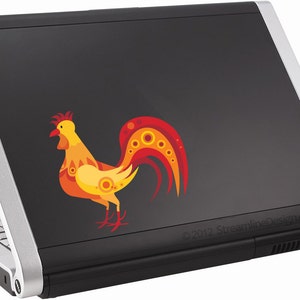 Whimsical Rooster Laptop Decal | car decal yeti decal rooster sticker rooster decal chicken farmhouse kids decals stocking stuffer