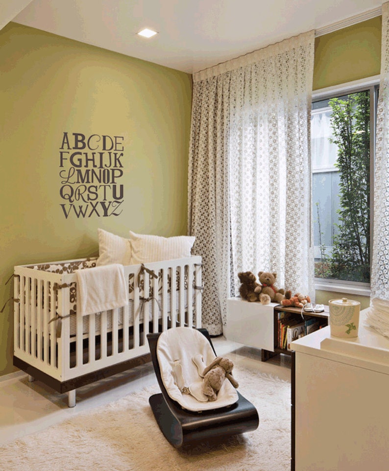 Alphabet Set Removable Wall Decal Abc Wall Decals Alphabet Etsy