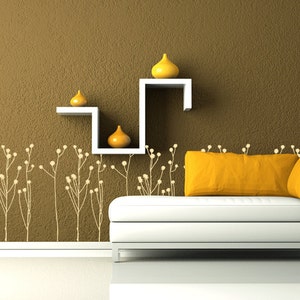 Dried Flowers Vinyl Wall Decals: Living Room & Bedroom Decor