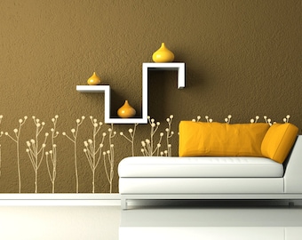 Dried Flowers Vinyl Wall Decals: Living Room & Bedroom Decor
