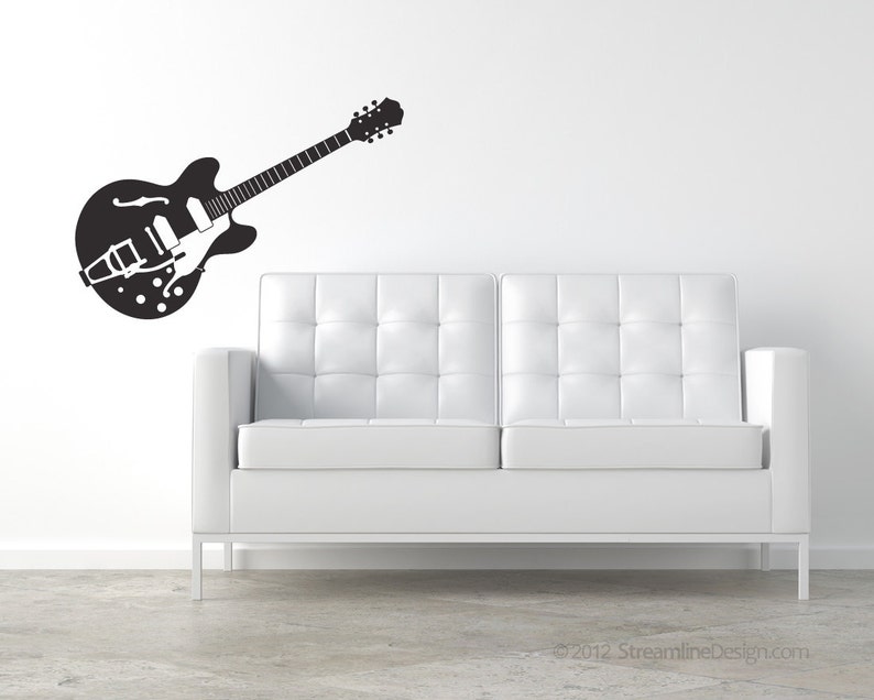 Electric Guitar Removable Vinyl Wall Decal Guitar Music Wall Etsy
