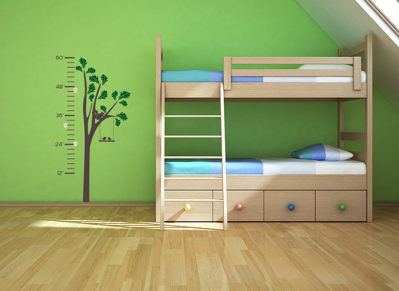 Oak Tree Growth Chart Wall Decal Growth Chart Boys Growth Etsy