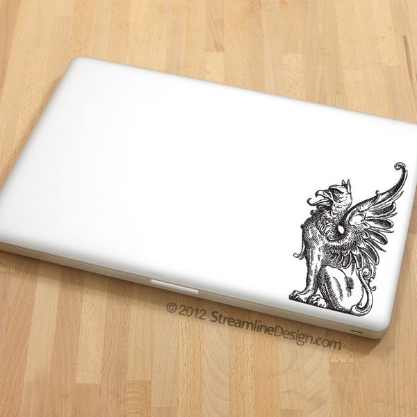 Griffin Vinyl Decal | laptop decal macbook decal car decal fantasy mythical creatures griffin sticker for laptop gryphon griffin decal