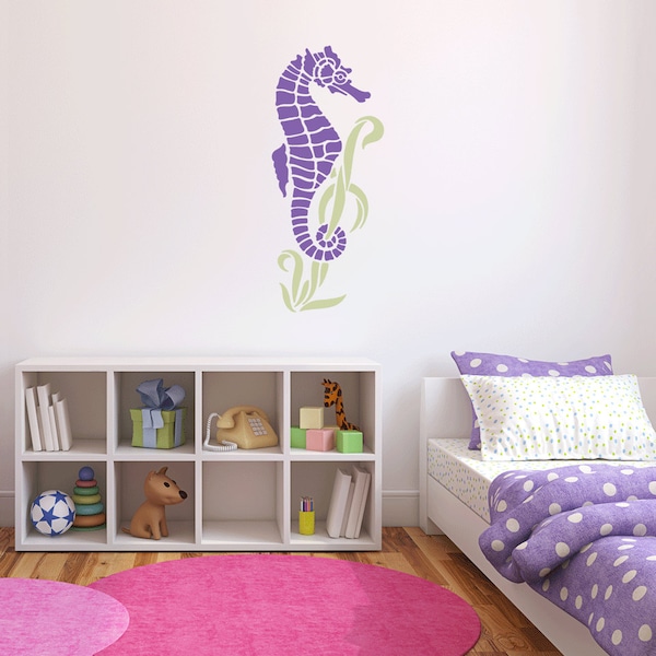 Cute Seahorse Vinyl Wall Decal | sea horse seahorse wall decal nautical nursery ocean sea horse decal under sea creatures