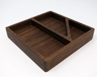 Walnut Tray | desk organizer memory box jewelry tray trinket box natural valet tray square tray office organizer fathers day gifts for him