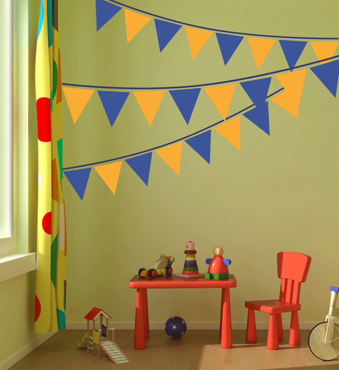 Banner Flag Wall Decal Nursery Wall Art Kids Bedroom Teen Etsy