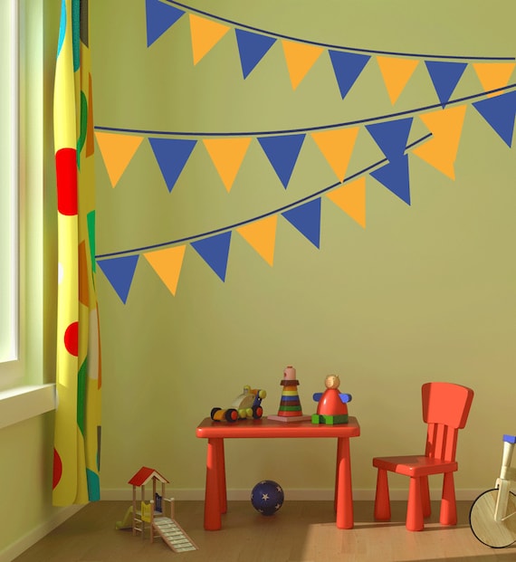 Banner Flag Wall Decal Nursery Wall Art Kids Bedroom Teen Etsy UK