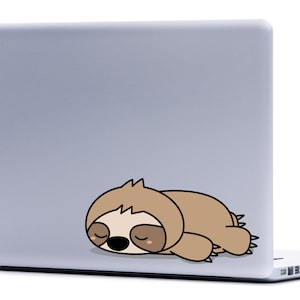 Sleepy Sloth Laptop Decal sloth sticker FREE SHIPPING MacBook decal car decal yeti cup decals iPhone decal cute sloth cartoon sloth image 1