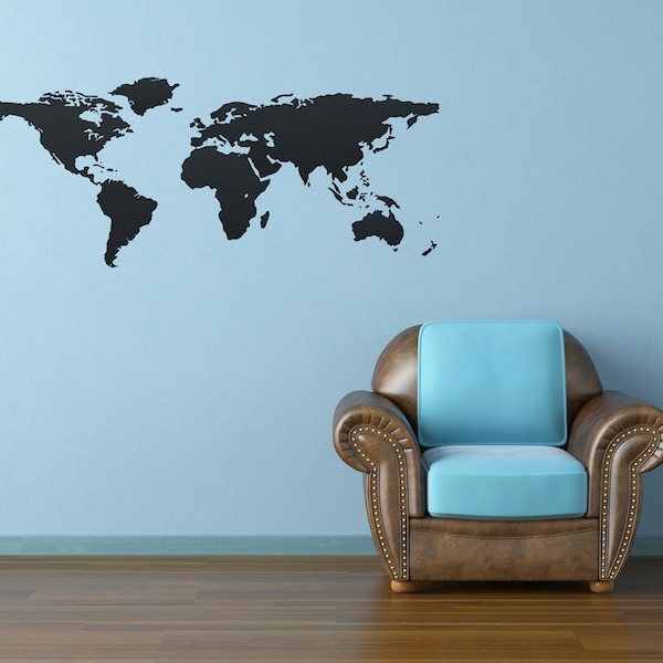 Shop World Map Wall Decal Etsy