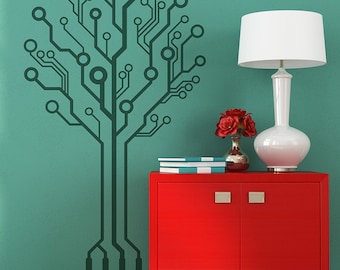 Circuit-Tree Wall Decal: Geek Computer Science Art