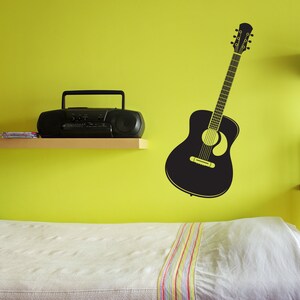 Acoustic Guitar Vinyl Wall Decal: Music Room Decor