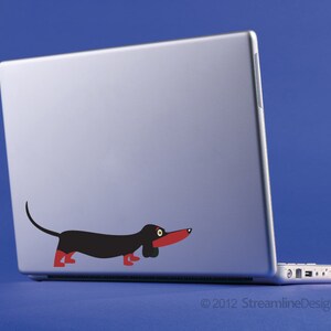 Dachshund Laptop Decal: Black and Tan Doxie Sticker