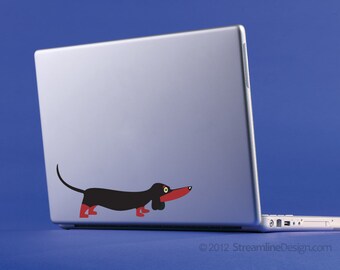 Dachshund Laptop Decal: Black and Tan Doxie Sticker