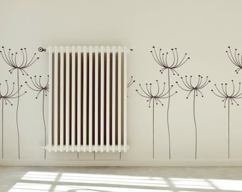 Wildflower Wall Decals: Set of Three Floral Vinyl Stickers