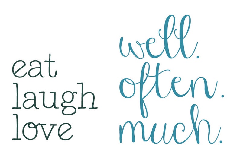 Eat Well Laugh Often Love Much Removable Vinyl Wall Decal Etsy UK