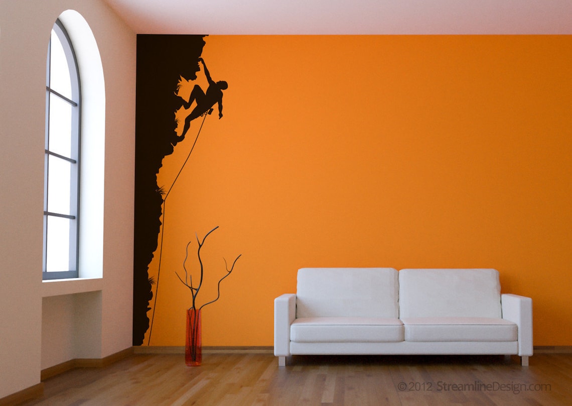 Buy Rock Climbing Art Mountain Climbing Wall Decal 8ft Tall Style
