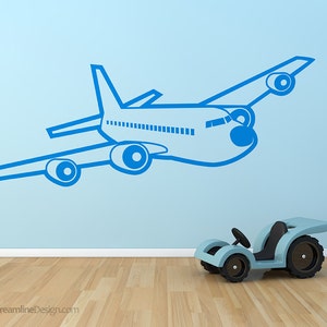 Giant Passenger Airplane Wall Decal: Kids Bedroom Aviation Art