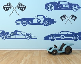 Race Car Wall Decals: Boys Bedroom Decor, Racing Theme