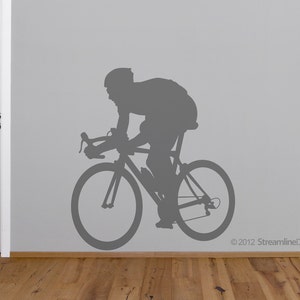 Bicycle Rider Wall Decal: Large Matte Removable Vinyl Art