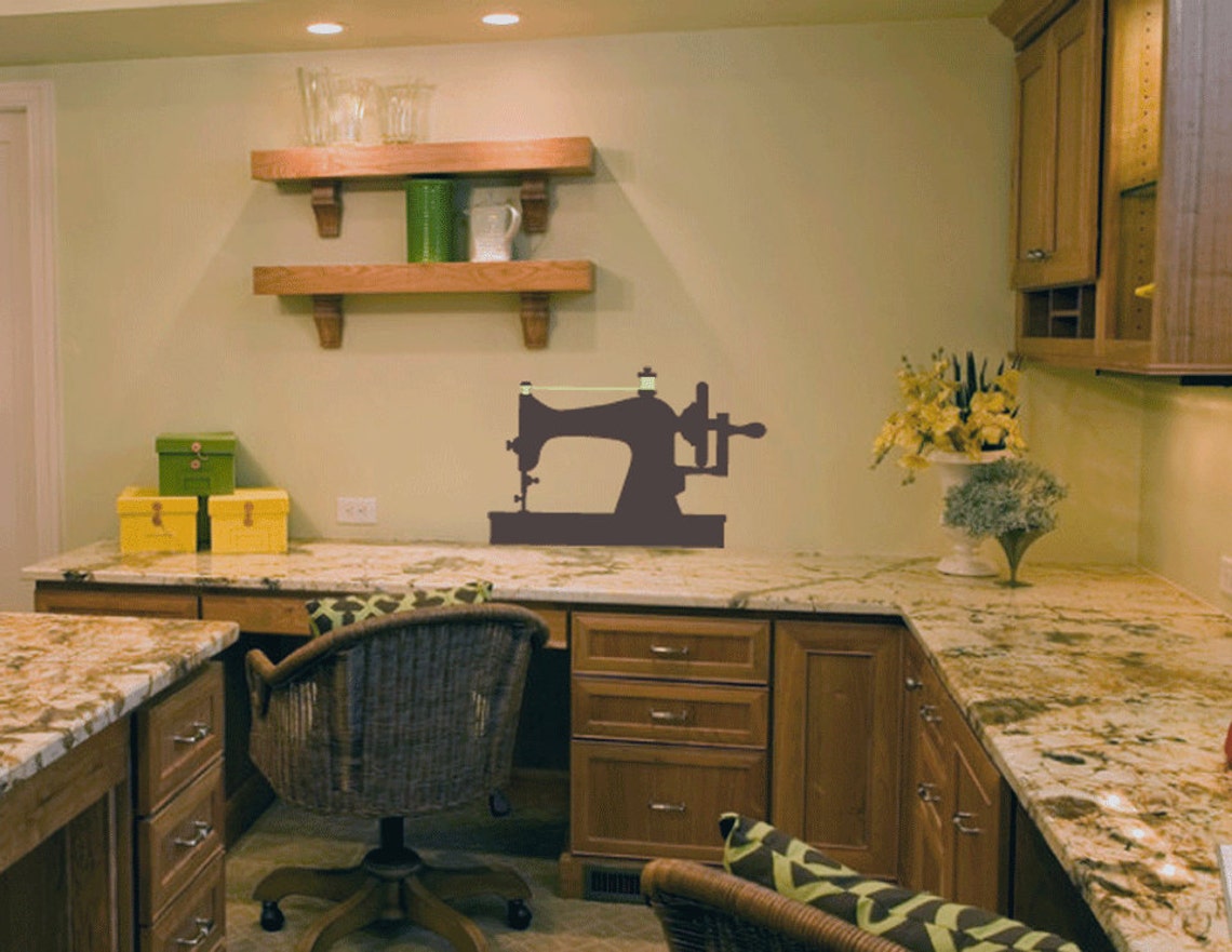 Vintage Sewing Machine Removable Vinyl Wall Decal sewing Etsy