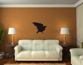 Raven Vinyl Wall Decal: Edgar Allan Poe Literary Art