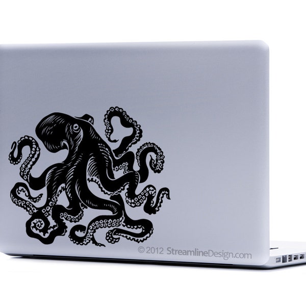 Giant Octopus Vinyl Laptop decal | FREE SHIPPING octopus decor octopus sticker tentacles macbook decal car decal octopus art kraken