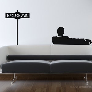 Vintage Street Sign Removable Vinyl Wall Decal madison avenue mad men tv show sixties wall decor tv shows street sign decal don draper image 2