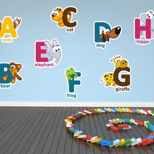 Animal Alphabet ABC Kids Wall Stickers Wall Decals Peel & Stick