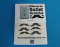 Electric Outlet Mustache Stickers set of six | free shipping stocking stuffer fun gift idea hipster gag gift mustache decals fun gift