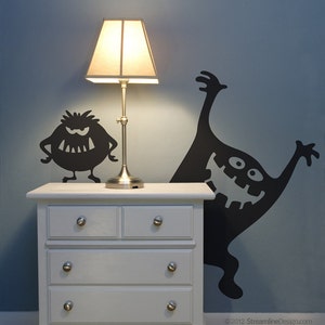 Curly and Moe Monster Wall Decals | afraid of the dark kids bedroom boys bedroom silly monsters wall art wall stickers wall decor
