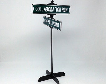 Custom Wedding Table Street Sign 15.75 inch tall Centerpiece | Personalized two way sign
