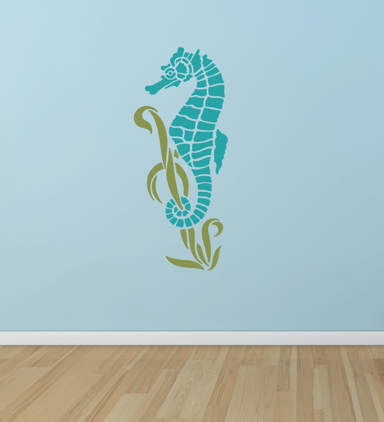 Cute Seahorse Vinyl Wall Decal Sea Horse Seahorse Wall Decal Etsy