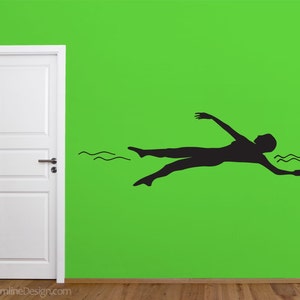 Backstroke Swimmer Wall Decal: Removable Vinyl Swimming Decor