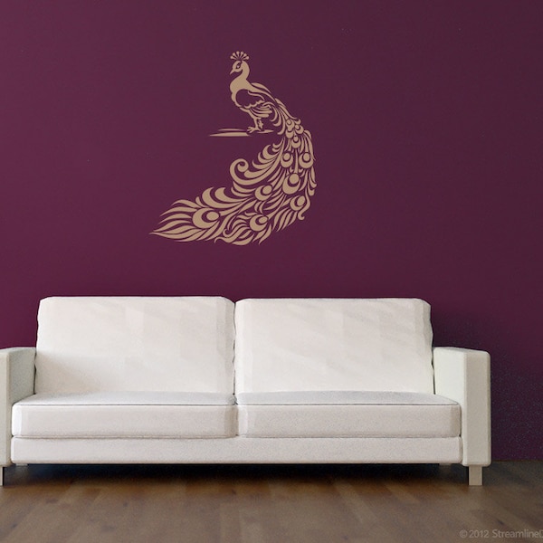 Peacock Wall Decal Etsy