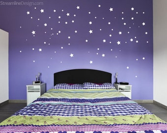 Star Wall Decals: Twinkle Nursery Decor, Removable Vinyl (108 Stars)
