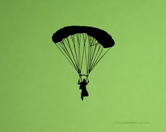 Parachutist Vinyl Wall Decal: Skydiving Wall Art