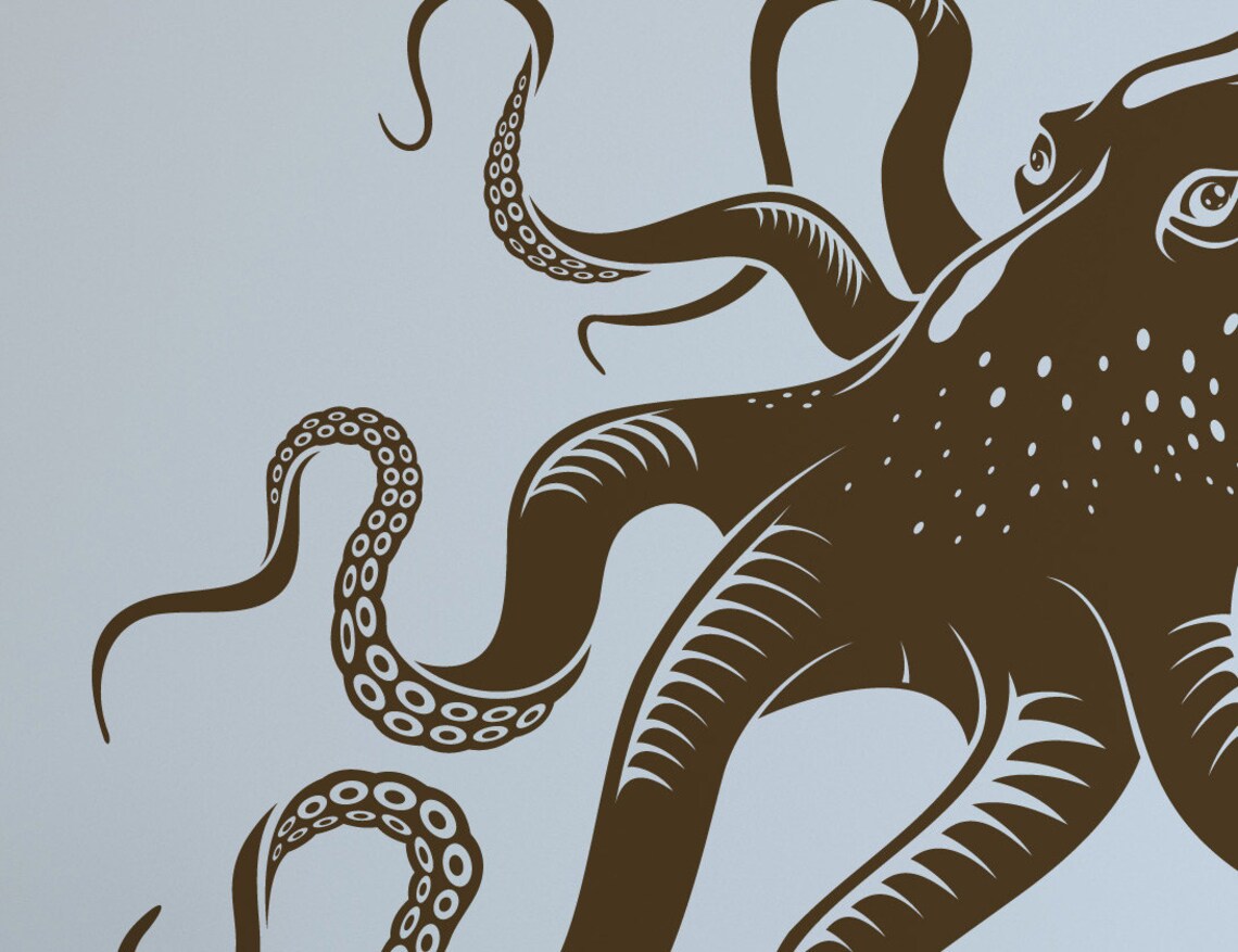 Yet Another Giant Octopus Wall Decal Octopus Wall Art Etsy