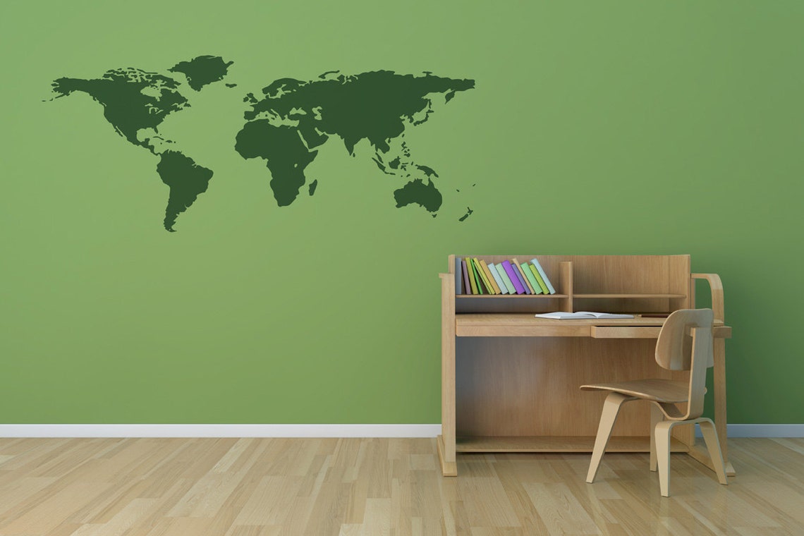 World Map Wall Decal world map wall art world map wall decal Etsy